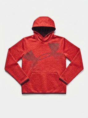 Under Armour ColdGear Youth Heather Red Graphic Pullover Hoodie – Size YXL